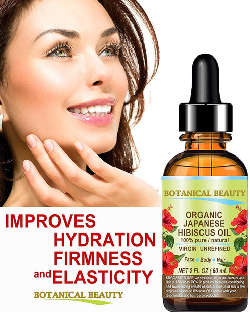 Organic HIBISCUS OIL, 100% Pure Natural Virgin Unrefined Cold Pressed for Face, Skin, Hair Growth (0.5 Fl. oz.)