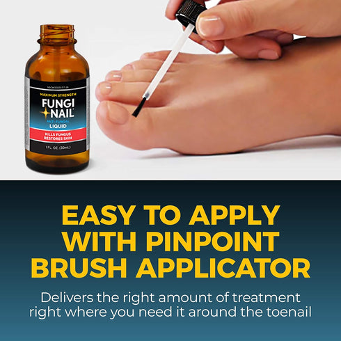 Fungi-Nail Anti-Fungal Liquid Solution, 1 Fl Oz, Kills Fungus for Nail & Athlete's Foot, Clinically Proven Cure