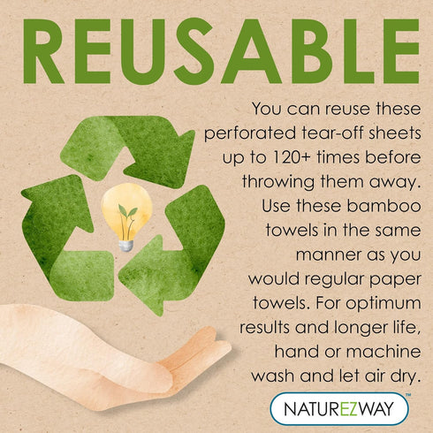 NatureZway Bamboo Perforated Towels - Rayon Made from Bamboo, 25 Sheets