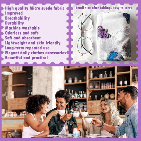 VOPHIA 2 Pack Adult Bib Dining Scarf for Women Microsuede Washable Reusable Food Clothing Protectors Dining Mouth Towel