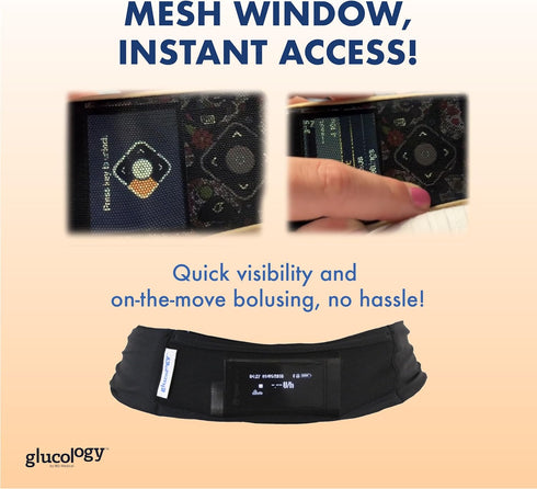 Pack 48'' 54") Glucology Insulin Pump Waist Belt | Fanny for Running or Travel - Diabetes Supplies Pouch