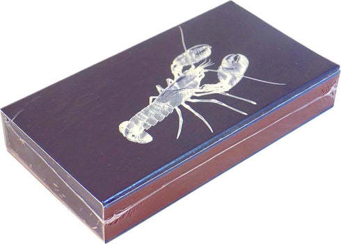 The Joy of Light 4" Designer Matches White Lobster On Navy Blue Embossed Collectible Matchbox