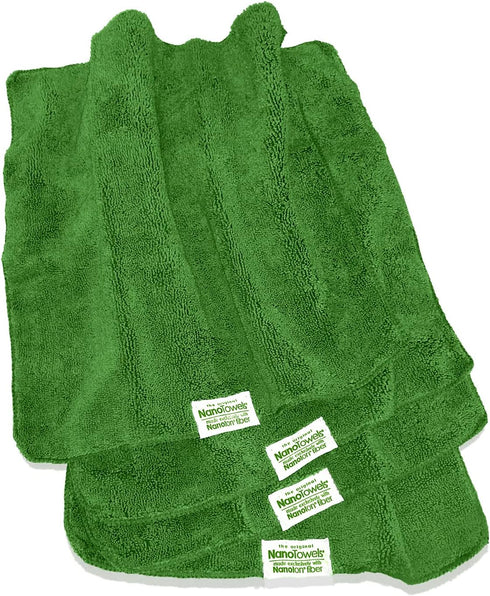 Nano Towels Cleaning Cloths, 14x14” 4-Pack Green - Cleans with Only Water, No Chemicals