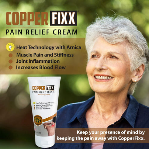Pain Relief Cream, 5 Fl Oz Tube with Copper Heat Technology - Arnica for Muscle, Joint Inflammation, Fast Acting