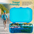 Pill Organizer Case - Portable 6 Compartment Daily Travel Medicine Reminder Box, 2 Pack, Blue