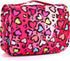 Kids Hanging Toiletry Bag for Girls, Waterproof Travel Cosmetic Makeup Wash Bag, Toddler Toiletries, Leopard Red