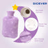Hot Water Bottle with Soft Cover, 2L Hot Water Bag for Menstrual Cramps, Neck and Shoulder Pain Relief, Purple