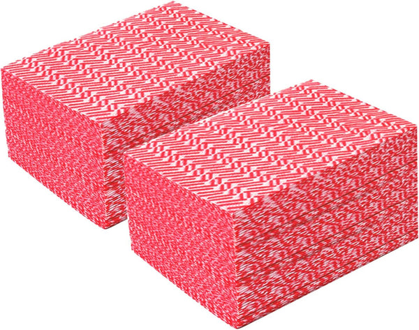 JEBBLAS Reusable Handi Wipes, Disposable Cleaning Towels and Dish Cloths, Handy Cleaning Wipes, 100 Count/Pack, Red