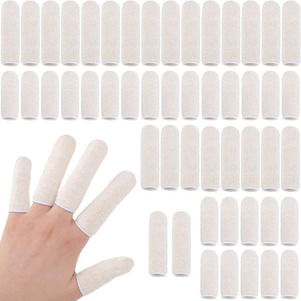 50 Pieces Cotton Finger Cots, Finger Toe Sleeves Thumb Protector, Moisture Wicking (5 cm/2 Inch, 7.6 cm/3 Inch)