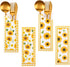 100 Pieces Silverware Bags, Sunflower Party Supplies Wedding Silverware Sleeves, Disposable Cutlery Holder