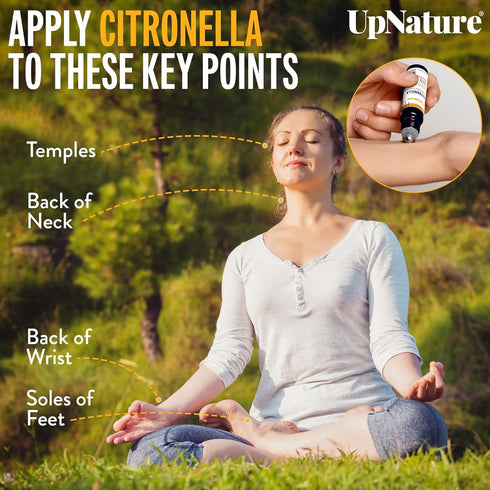 UpNature Citronella Oil Roll On - 100% Natural Essential Oil for Skin - Camping Essentials