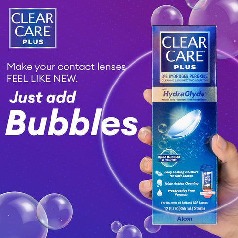 Clear Care Plus Cleaning and Disinfecting Solution, 12 Fl Oz, with Lens Case, Clear