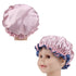 Kids Satin Bonnet Sleeping Cap - Adjustable Silky Bonnet, Double Layered Reversible Hair Bonnet for Toddler Child Baby