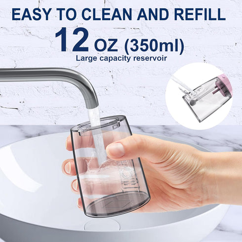 MOCEL Cordless Water Dental Flosser, 5 Modes Oral Irrigator with USB C Rechargeable, IPX7 Waterproof (Pink)