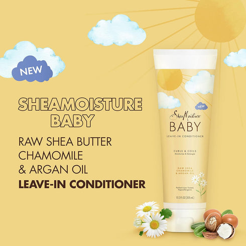 SheaMoisture Baby Leave-In Conditioner for Curly Hair, Raw Shea, Chamomile, and Argan Oil, 10.3 oz
