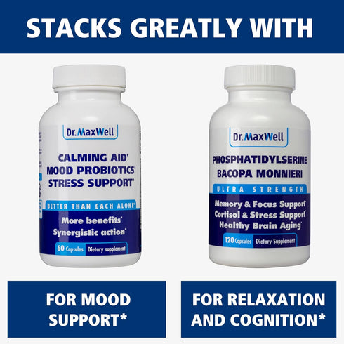 Serotonin and Dopamine Supplements, Mucuna Pruriens, 5-HTP for Normal Neurotransmitter Levels, 60 Capsules for Women Men
