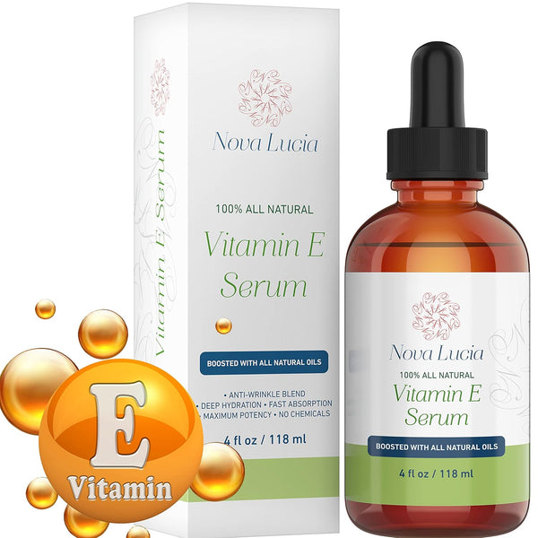 Organic Vitamin E Oil for Skin, Face, Hair Growth, Acne Scar Treatment, 4 oz