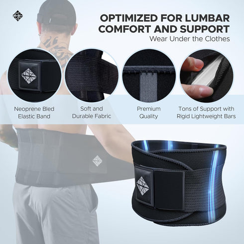 Back Brace for Lower Back Pain Women - Thin Lumbar Support Belt, Adjustable for Herniated Disc & Heavy Lifting