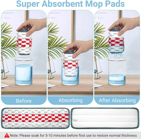 Reusable Mop Pads, 5 Pack Compatible with Swiffer PowerMop, Microfiber Machine Washable Replacement Pads for Hardwood