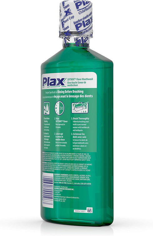 Plax Advanced PreBrushing Dental Rinse, Soft Mint, 24 Ounce