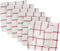 DII Windowpane Dishrag Set, Scrubber Dishcloths Collection, 12x12, White/Red Stripe, 6 Piece
