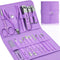 Professional Manicure Set - 16 pcs Stainless Steel Nail Care Tools with Luxurious Travel Leather Case