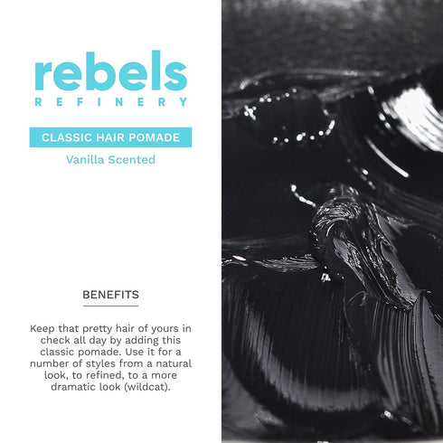 REBELS REFINERY Classic Pomade for Men – Strong Hold and Medium Shine – 3.5 Oz.