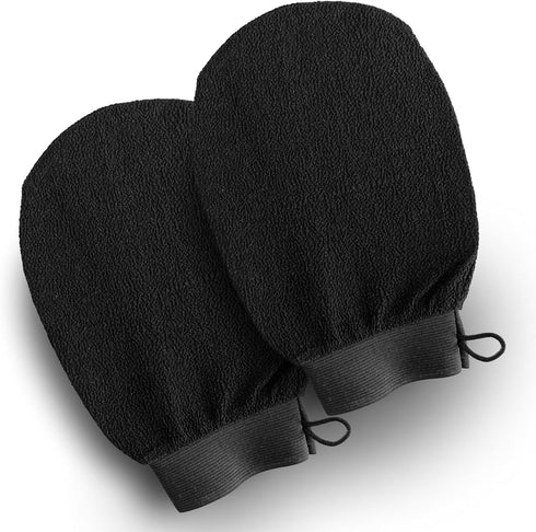 GUARD&MARINE Exfoliating Korean Bath Gloves - Set of 2 pcs, Tirkish Kessa Mitts for Body Scrub and Deep Cleansing