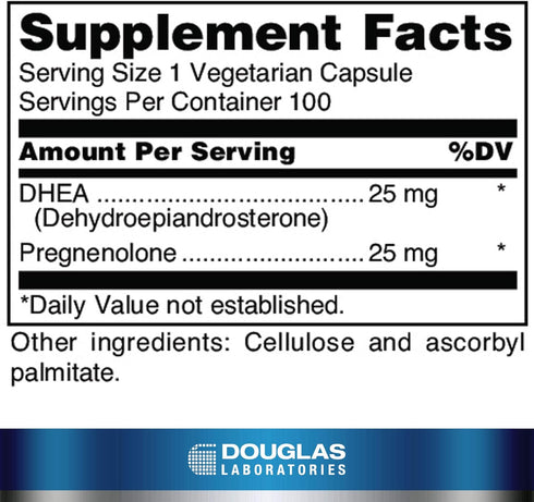 Douglas Laboratories DHEA Plus | 25 mg DHEA Plus Pregnenolone to Support Immune Health, Brain, Bones, Energy