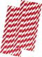 Red Stripe Paper Straws - 50 Pack | Valentine Party Supply - 7.75 Inches | Outside the Box Papers Brand