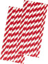 Red Stripe Paper Straws - 50 Pack | Valentine Party Supply - 7.75 Inches | Outside the Box Papers Brand