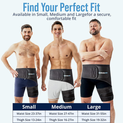 BODYMATE Hip Brace and Sciatica Pain Relief Devices - Adjustable Sacroiliac Belt for Thigh, Hamstring, Hip Pain