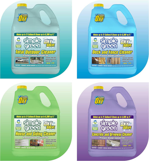 Simple Green Oxy Solve Total Outdoor Pressure Washer Cleaner - 1 Gallon for Effective Outdoor Cleaning