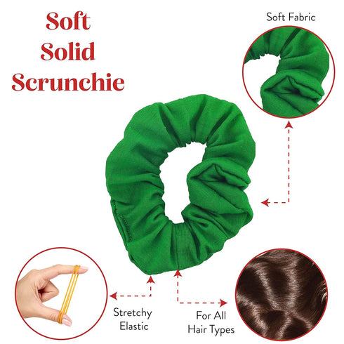 Set of 2 Solid Scrunchies in Green