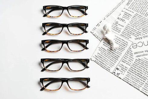 Eyekepper Classic Reading Glasses for Men - 5 Pack, Spring Hinges Readers