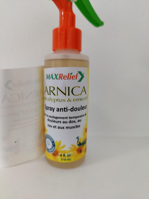 MaxRelief Arnica Pain Relief Spray - Fast-Acting Muscle & Joint Pain Relief - Natural Formula - Travel Size - 2 Oz