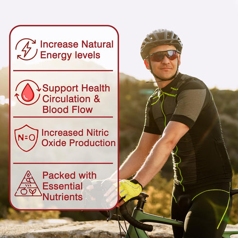 Organic Beet Root Powder Capsules 2000mg with Grape Seed Extract, Pomegranate Juice Powder, 240 Counts