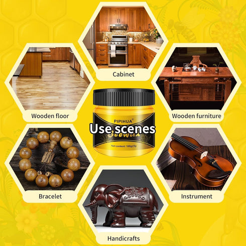 PIPIHUA Beeswax Polish & Conditioner - 2 x 100g Waterproof & Repair Wax with 4 Sponges