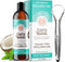 GuruNanda Coconut & Peppermint Oil Pulling, 8 Fl.Oz, Alcohol Free Mouthwash, Fresh Breath, White Teeth & Healthy Gums