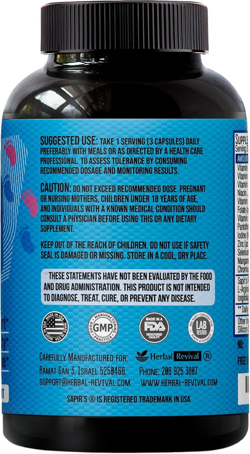Male Fertility Supplement for Men, Boost Sperm Count, Prenatal Vitamins with Zinc, Folic Acid