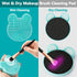TailaiMei 2 Pack Makeup Brush Cleaning Mat with Color Removal Sponge, 2 in 1 Silicone Cleaner Pad, Blue & Green