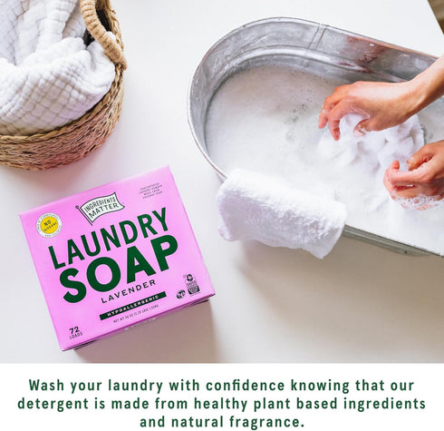 Ingredients Matter Powder Laundry Soap 15 oz: Lavender Scent, Hypoallergenic, Natural & Eco-Friendly