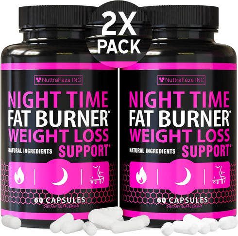(2 Pack) Night Time Weight Loss Pills for Women - Advanced Fat Burners & Appetite Suppressant Diet Pills
