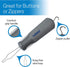 RMS Button Hook with Zipper Pull - Comfort Grip Button Assist Device for Limited Dexterity (Grey)