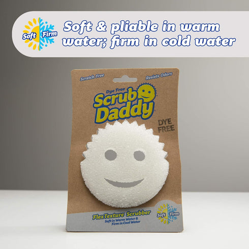 Scrub Daddy - Dye Free FlexTexture Sponge, Deep Cleaning, Dishwasher Safe, Multiuse, Scratch Free, 1 Pack