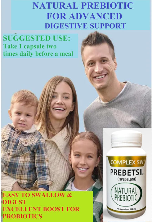 PREBIOTICS, 60 Capsules, Support Digestion & Gut Health, Feeds Good Probiotic Bacteria, Boosts Gut Immune Function,
