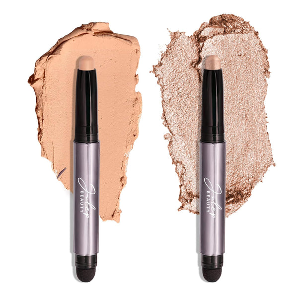 Julep Eyeshadow 101 Crème-to-Powder Waterproof Eyeshadow Stick Duo, Long-Lasting, Desert & Champagne