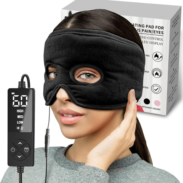 Moist Heat Sinus Pressure Relief Mask with 3 Heat Settings, Extra Large Heating Pad for Relief