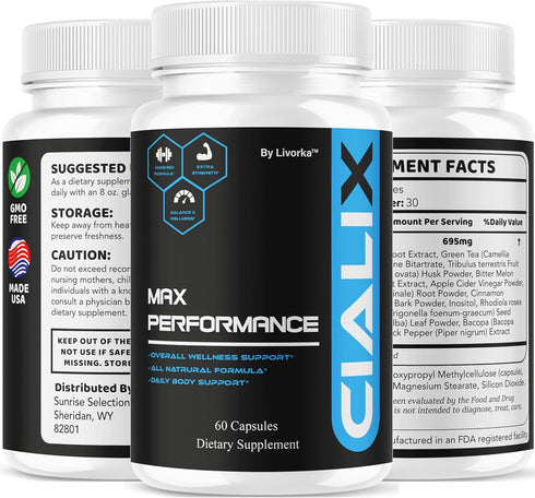 LIVORKA 60 1 Cialix Pills for Men, Official Cialix Premium Advanced Formula Supplement Capsules - Maximum Strength