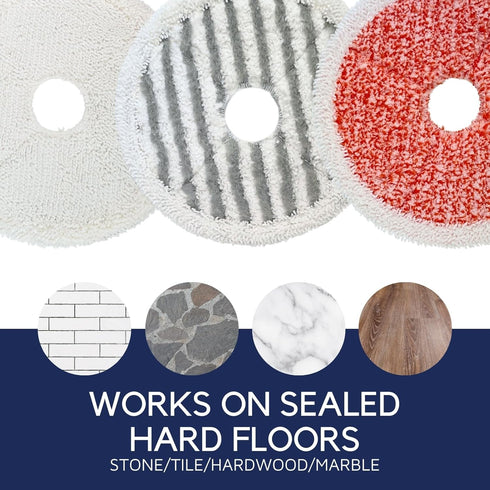 6 Count Mop Replacement Pad Compatible with Bissell SpinWave + Vac Spin Mop (6pack for Deep Clean)